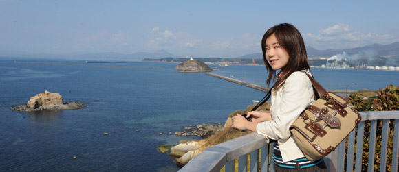 海を見渡せる絵鞆岬